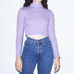 American apparel ribbed long sleeve turtleneck top